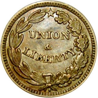 Albany York Civil War Token D L Wing & Co Union & Liberty R6 Brass