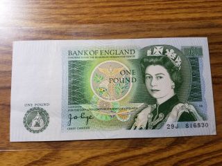 1978–80 Queen Elizabeth Ii With Sir Isaac Newton Bank Of England One Pound Note