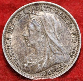 1897 Great Britain 3 Pence Silver Foreign Coin