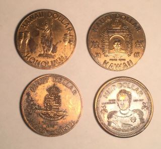 Set Of 4 Hawaiian Souvenir Dollar Coins