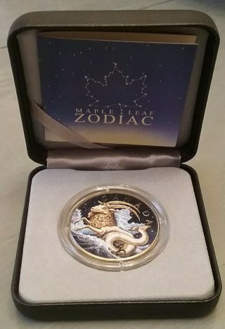 Maple Leaf Zodiac - Capricorn 1 Oz Bu Silver Coin 5$ Canada 2018