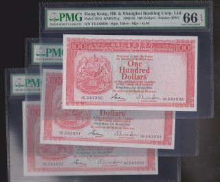 P - 187d 1983 Hong Kong Shanghai Bank $100 Hundred Dollars Pmg 66 Epq Unc