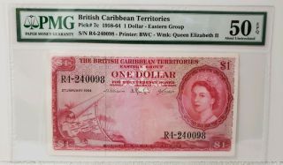 1964 British Caribbean Territories 1 Dollar Pick 7c " Qe Ii " Pmg 50 Epq