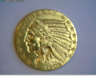 1909 - D Indian $5 Gold Half Eagle Au Take A Look