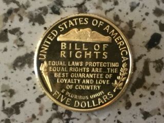 1993 - W Bill of Rights (Madison) $5 Proof Gold Commemorative 3