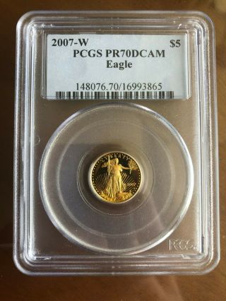 2007 - W $5 Gold American Eagle Pcgs Pr70dcam Pr70 Tenth Ounce 1/10 Oz