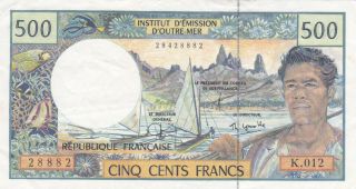 500 Francs Very Fine Crispy Banknote From French Caledonia 1985 - 92 Pick - 60e