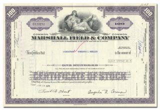 Marshall Field & Company Stock Certificate (famous Chicago Retailer)