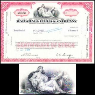 Marshall Field & Company Il 1974 Stock Certificate Red