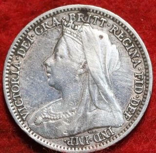 1896 Great Britain 3 Pence Silver Foreign Coin