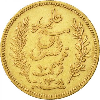 [ 454326] Coin,  Tunisia,  Ali Bey,  10 Francs,  1891,  Paris,  Au (50 - 53),  Gold