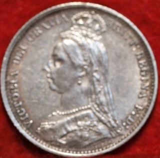 1887 Great Britain 6 Pence Silver Foreign Coin