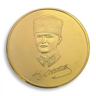 Mustafa Kemal Ataturk,  Turkey,  Gold Plated Coin,  President,  Father,  Token