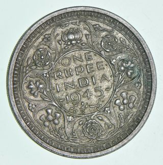 SILVER - WORLD Coin - 1945 India 1 Rupee - World Silver Coin 11.  7 Grams 831 2