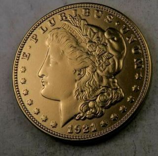 1921 Morgan Dollar // 24k Gold Plated // Choice Au // 1 Coin