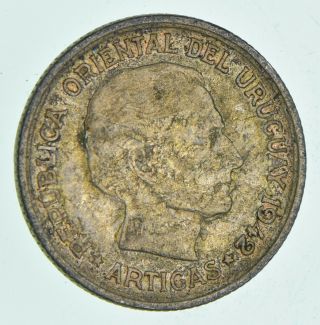 Silver - World Coin - 1942 Uruguay 1 Peso - World Silver Coin 9 Grams 850