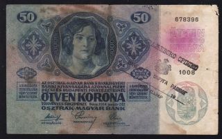 Austria / Hungary Empire - - 50 Kronen 1914 - Seal / Overprint - - Novi Pazar - - - - R