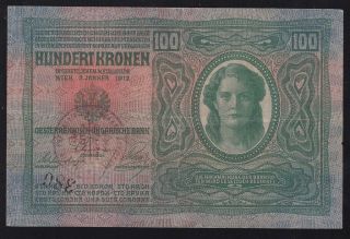 Austria / Hungary Empire - - 100 Kronen 1912 - Seal / Overprint - - Sarajevo - - - - Rr