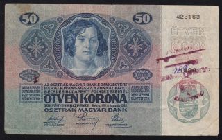 Austria / Hungary Empire - - 50 Kronen 1914 - Seal / Overprint - - KurŠumlija - - - - R