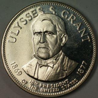 Ulysses S Grant Presidential Commemorative Sterling Silver Proof Large Medal