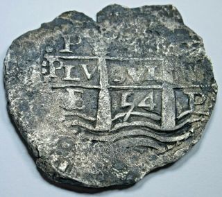 1654 Spanish Potosi Silver Shipwreck 4 Reales Piece Of 8 Real Cob Treasure Coin
