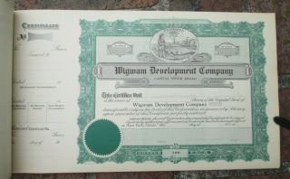 Wigwam Development Company Capital Stock Book Of Certificates Florida 1925