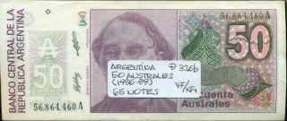 Argentina Bundle 65 Notes 50 Australes (1986 - 89) P 326b Vf/xf,
