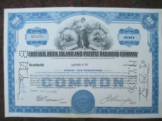 Chicago Rock Island And Pacific Railroad Company Stock Certificate 1956 Gunther