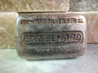 Engelhard 5 Oz Silver Bar Low Serial P001181