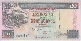 Hong Kong Banknote P201d - 1894,  20 Dollars 1.  1.  1998,  Hsbc,  Unc