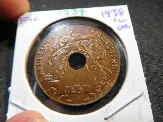 Y237 French Indochina 1938 Cent Unc