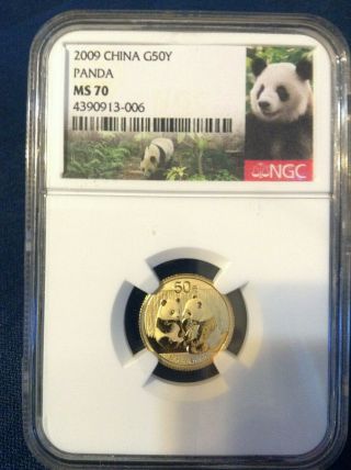 2009 Ngc Ms70 - Perfect Grade - 50y China Gold Panda Design -