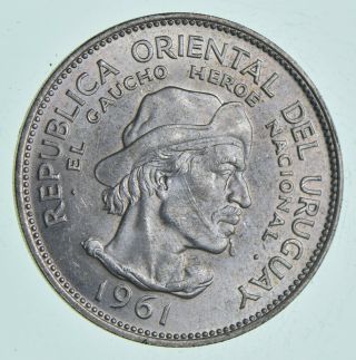 Silver - World Coin - 1961 Uruguay 10 Pesos - World Silver Coin 12.  7 Grams 120