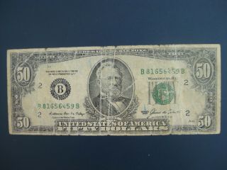 Forgery 1985 Usa/united States Of America $50 Banknote Vg