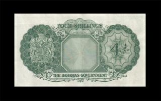 1953 BRITISH COLONY BAHAMAS QEII 4 SHILLINGS CONSECUTIVE 2 OF 2 ( (aUNC)) 2