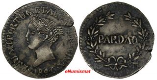 India - Portuguese Goa Silver 1846 Pardao Xf Detail This Coin Plated Krause Km 272