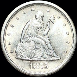 1875 - S Seated Liberty Twenty Cent Gemmy Uncirculated Bold Strike San Francoin Nr