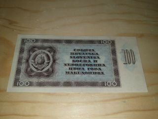 Back Proof - Yugoslavia 100 Dinara 1950.  Aunc - Rarest Of All In Serie