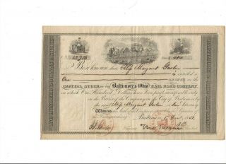 1851 Baltimore & Ohio Railroad Company Stock Certificate