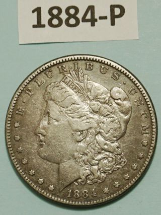 1884 - P Morgan Dollar Us 90 Silver Coin Extra Fine Details Cleaned