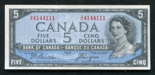 Bc - 31b 1954 $5 Five Dollars Bank Of Canada “devil’s Face” G/c Prefix Xf,