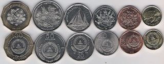 Cape Cabo Verde Complete Set 6 Coins 1 5 10 20 50 100 Escudos Bimetal 1994 Unc