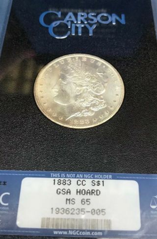1883 CC MS65 GSA Hoard Morgan Silver Dollar NGC Certified Gem With Box/COA 3