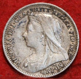 1895 Great Britain 3 Pence Silver Foreign Coin
