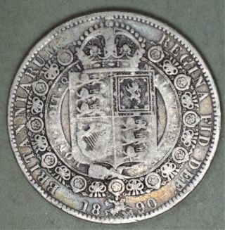 Great Britain 1890 Half Crown Silver Coin