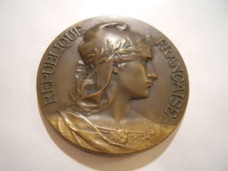 French Bronze Award Art Medal Marianne 41mm