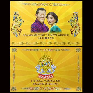 Bhutan 100 Ngultrum,  2011,  Royal Wedding,  Comm.  P -,  With Folder,  Unc