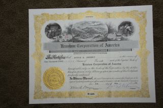 Uranium Corporation Of America Stock Certificate