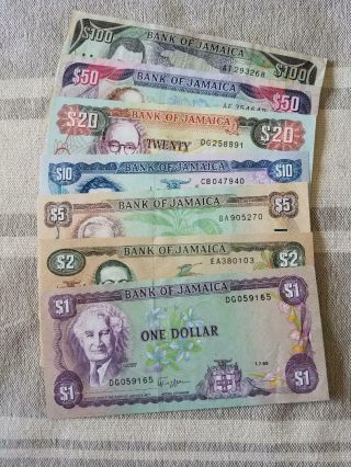 Jamaica Currency Set 1987 - 1989 Dates