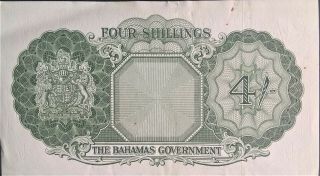 British Bahamas 4 Shillings P 13 Queen Elizabeth QEII 1953 UNC PMG 100 2